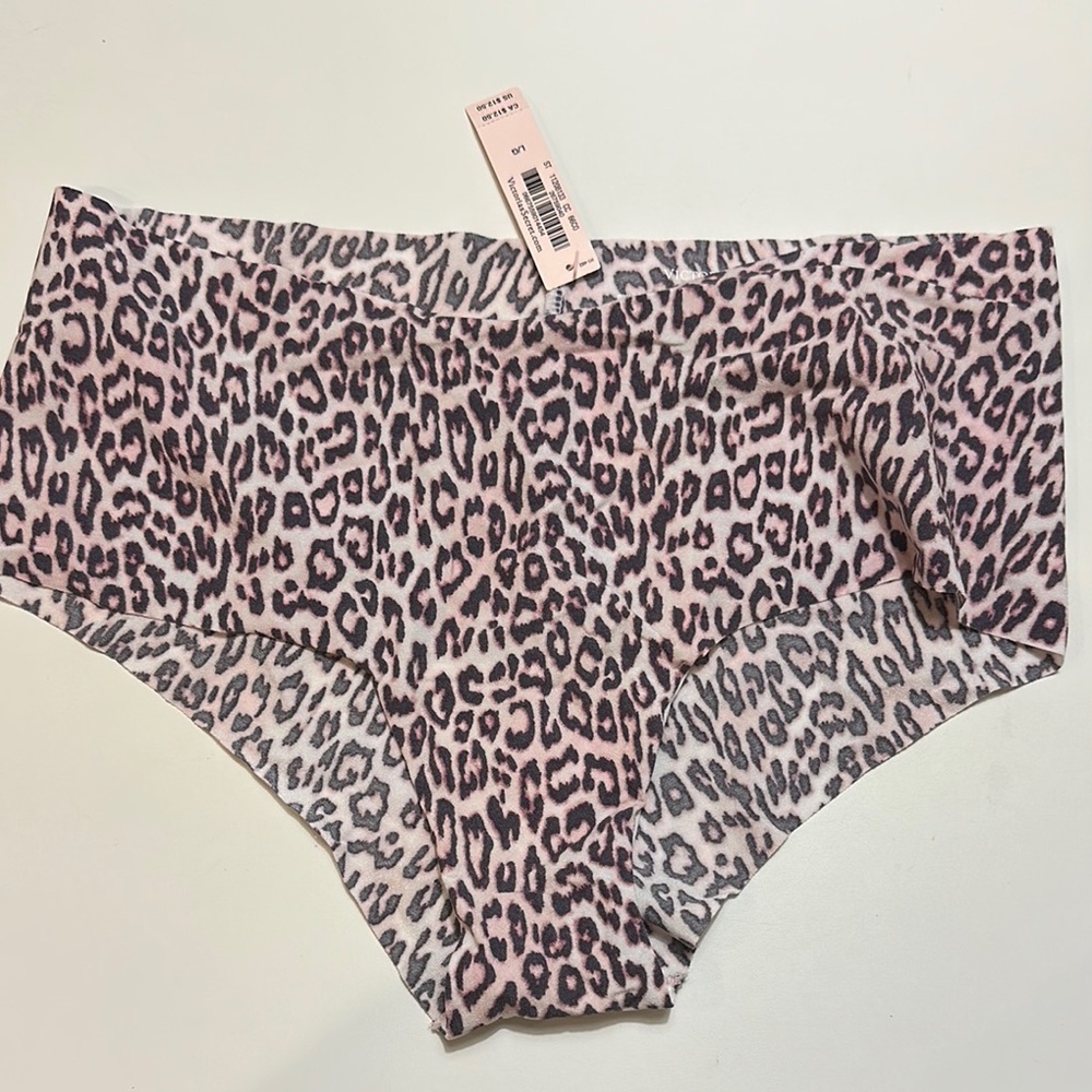 Victoria's Secret Cheeky Pink and Black Leopard Print Panties
